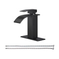 Arc Waterfall Single Handle Single Hole Bathroom Faucet in Matte Black