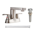 Rotatable 4 in. Centerset Double Handle Bathroom Faucet with Drain Kit Included in Brushed Nickel