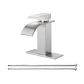 Arc Waterfall Single Handle Single Hole Bathroom Faucet in Brushed Nickel