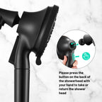 Rainfull 7-Spray Handheld Shower Faucet Kit with Valve 1.8 GPM and 4.9 in. Adjustable Filtered Shower Head in Black