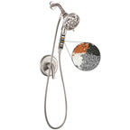 Rain 7-Spray Handheld Shower Faucet Kit with Valve 1.8 GPM and 4.9 in. Adjustable Filtered Shower Head in Brushed Nickel
