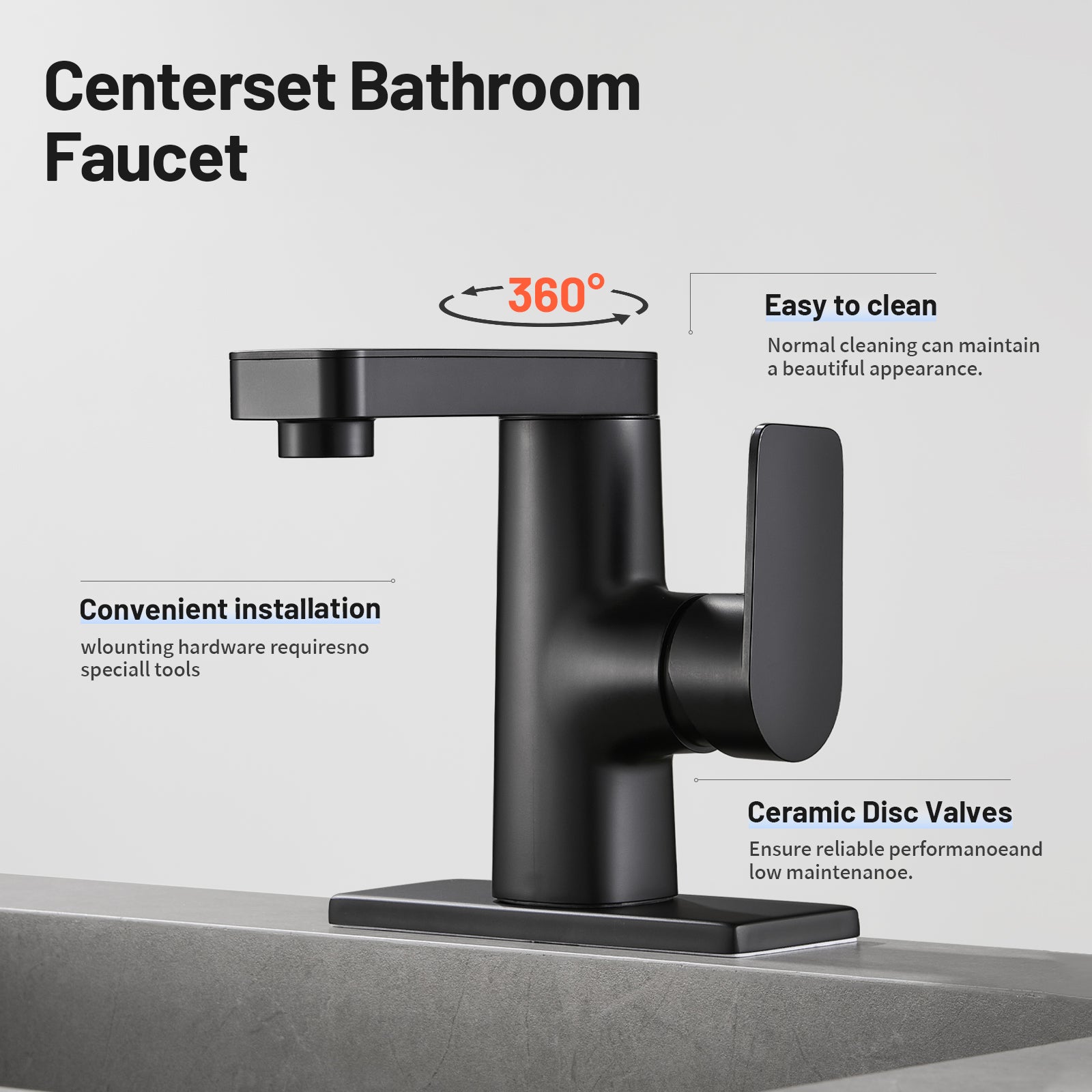 Single Handle Single Hole Low Arc Bathroom Faucet With Metal Pop Up Drain Assembly Swivel Sink Faucet in Matte Black