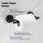 Deluxe Wall Mount Pivot Arm Toilet Paper Holder Bath Hardware Accessory in Matte Black