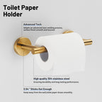 Deluxe Wall Mount Pivot Arm Toilet Paper Holder Bath Hardware Accessory in Gold
