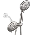 Rain 5-Spray Patterns Handheld Shower Head Combo 1.8 GPM 4.7 " Wall Mount Adjustable Dual Shower Heads in Brushed Nickel