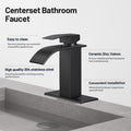 Arc Waterfall Single Handle Single Hole Bathroom Faucet with Drain Kit Included in Black