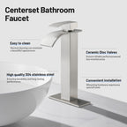 Arc Waterfall Single Handle Single Hole Bathroom Faucet in  Nickel