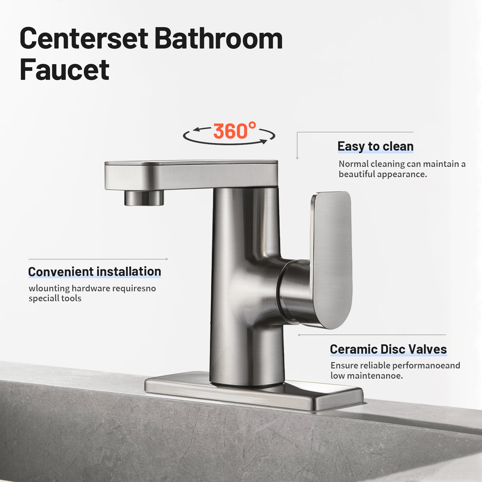 Single Handle Single Hole Low Arc Bathroom Faucet With Metal Pop Up Drain Assembly Swivel Sink Faucet in Brushed Nickel