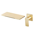 Single-Handle Rectangular Waterfall Wall Mounted Bathroom Faucet in  Gold