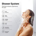 4.7 " Single Handle 5-Spray Shower Faucet Kit Handheld Combo with Valve 1.8 GPM Adjustable Dual Shower Heads in Chrome