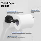 Modern 6-Pieces Aluminum Bath Hardware Set with Towel Ring Toilet Paper Holder Towel Hook and Towel Bar in Black