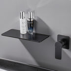 Single-Handle Rectangular Waterfall Wall Mounted Bathroom Faucet in Matte Black