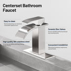 Arc Waterfall Single Handle Single Hole Bathroom Faucet in Brushed Nickel