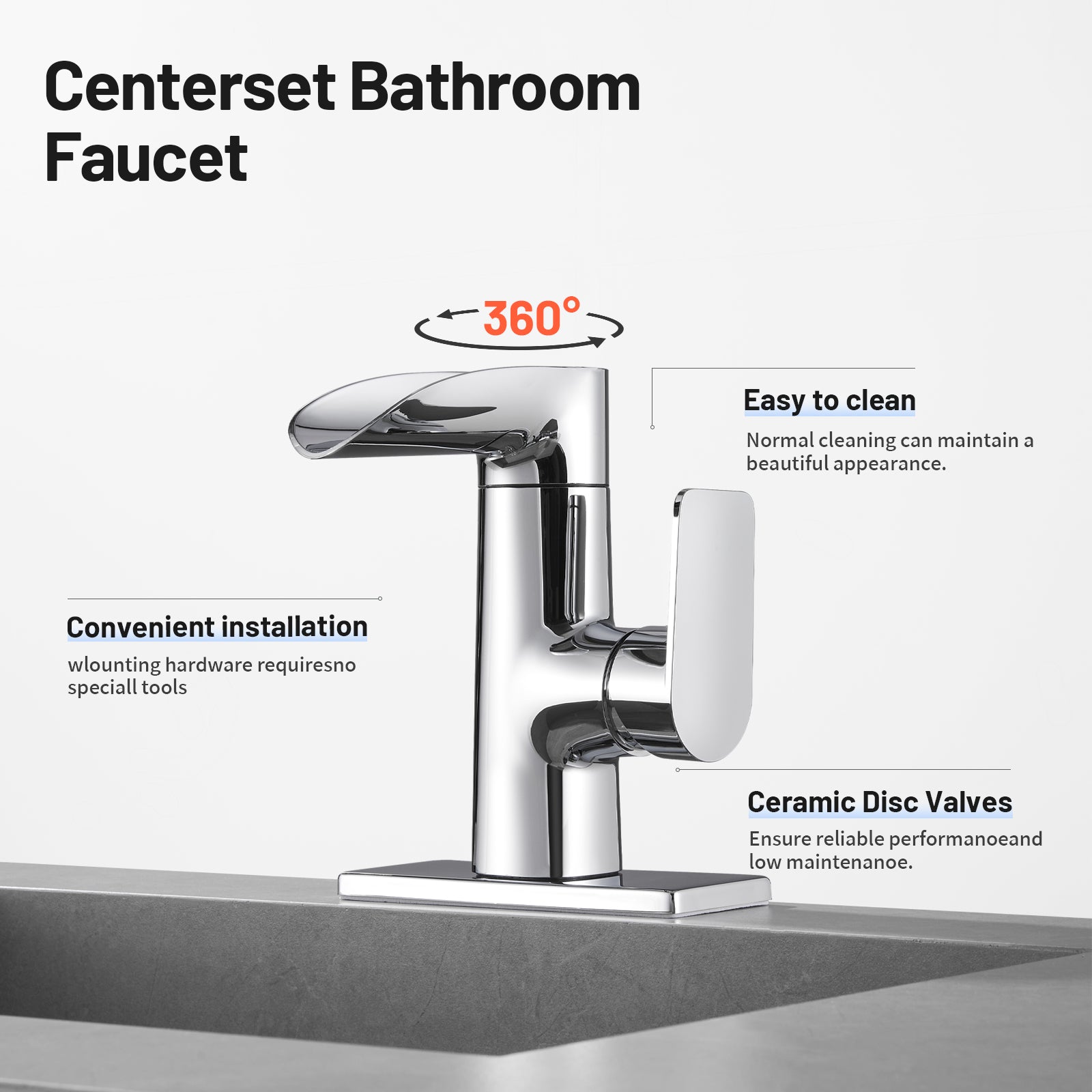 Waterfall Single Handle Single Hole Low Arc Bathroom Faucet With Metal Pop Up Drain Assembly Sink Faucet in Chrome