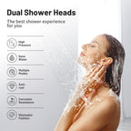 Rainfull 2-in-1 9-Spray Patterns Adjustable Wall Mount Shower Head with Filter 2.5 GPM and Handheld Shower Head in Chrome