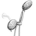 Rain 5-Spray Patterns Handheld Shower Head Combo 1.8 GPM 4.7 in. Wall Mount Adjustable Dual Shower Heads in Chrome