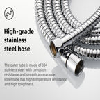 High Pressure 5.12 in. 9-Spray Patterns Wall Mount Handheld Shower Head with Bult-in Power Wash 1.8 GPM in Chrome