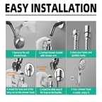 High Pressure 5.12 in. 9-Spray Patterns Wall Mount Handheld Shower Head with Bult-in Power Wash 1.8 GPM in Chrome
