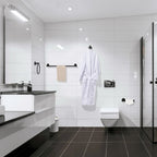 Modern 6-Pieces Stainless Steel Bath Hardware Set with Towel Ring Toilet Paper Holder Towel Hook and Towel Bar in Black