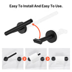 Deluxe Wall Mount Pivot Arm Toilet Paper Holder Bath Hardware Accessory in Matte Black