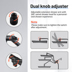 Rainfall Shower Head Combo 12-Spray 12 in. Wall Mount Dual Shower Heads and Handheld Shower Head with 1.8 GPM in Black