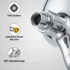 4.7 " Single Handle 5-Spray Shower Faucet Kit Handheld Combo with Valve 1.8 GPM Adjustable Dual Shower Heads in Chrome