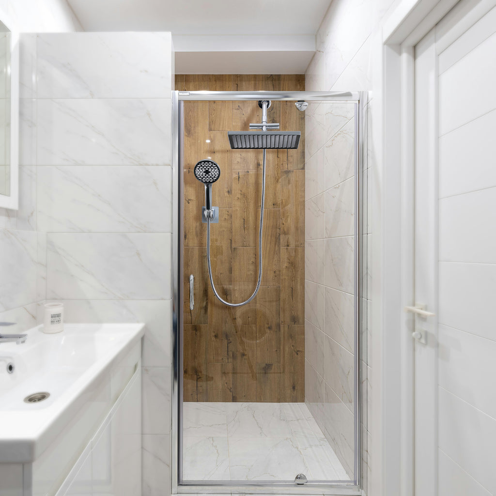 Rainfall Shower Head Combo 6-Spray 12 in. Wall Mount Dual Shower Heads and Handheld Shower Head with 1.8 GPM in Chrome