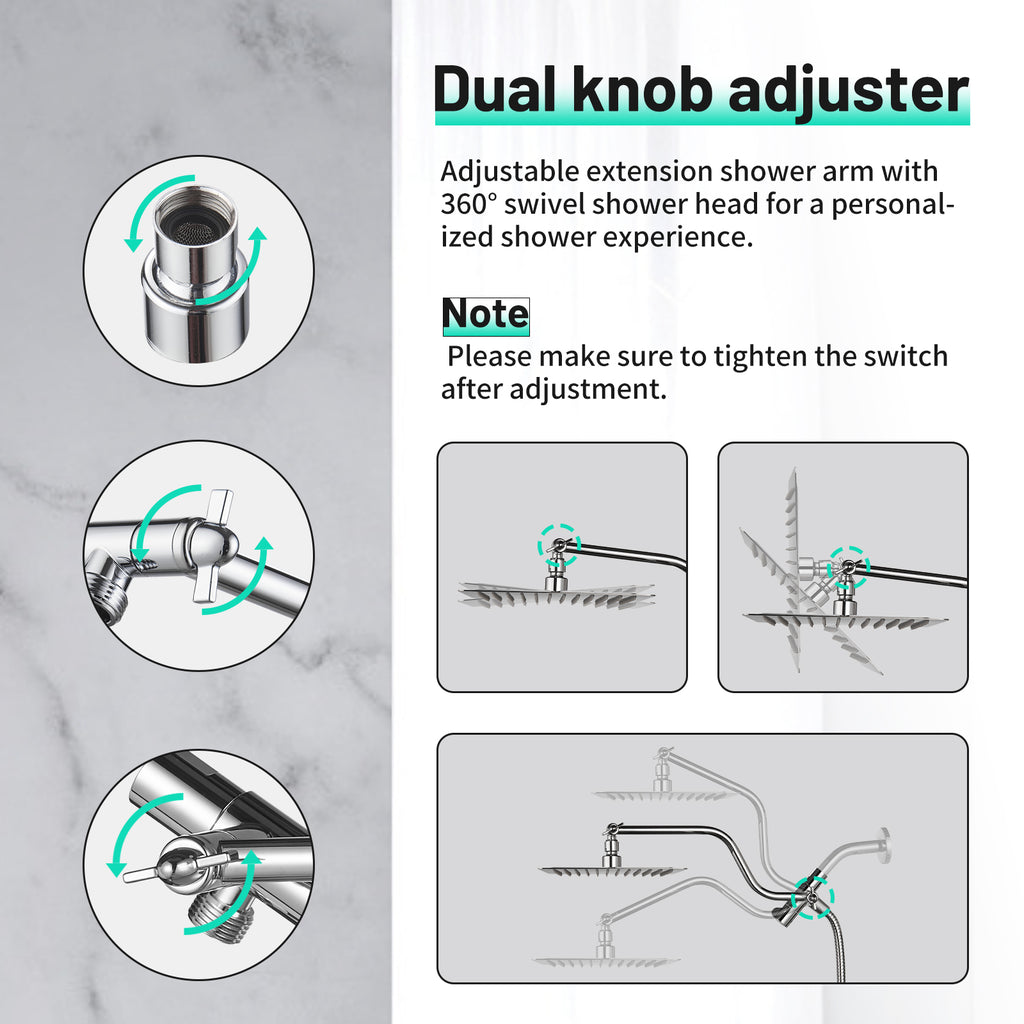 Rainfull 2-in-1 9-Spray Patterns Adjustable Wall Mount Shower Head with Filter 2.5 GPM and Handheld Shower Head in Chrome