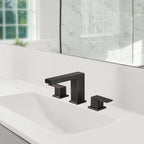 304 stainless steel 8 in. Widespread Double Handle Bathroom Faucet with Drain Kit Included in Oil Rubbed Bronze