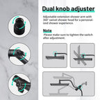 Rainfull 5-Spray Patterns 10 in. Wall Mount Dual Shower Heads and Handheld Shower Head 1.8 GPM in Matte Black