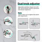 Rainfull 2-in-1 9-Spray Patterns Adjustable Wall Mount Shower Head with Filter 2.5 GPM and Handheld Shower Head in Nickel