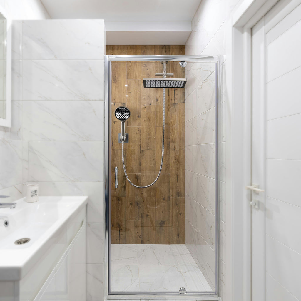 Rainfall Shower Head Combo 6-Spray 12 in. Wall Mount Dual Shower Heads and Handheld Head with 1.8 GPM in Brushed Nickel
