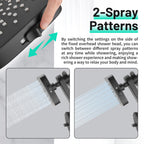 Magnetic 2-in-1 5-Spray  Adjustable Dual Shower Heads Wall Mount Fixed and Handheld Shower Head 2.5 GPM in Black