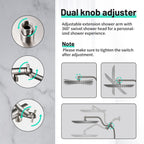 Rainfull 2-in-1 9-Spray Patterns Adjustable Wall Mount Shower Head with Filter 2.5 GPM and Handheld Shower Head in Nickel