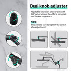 Rainfull 2-in-1 9-Spray Patterns Adjustable Wall Mount Shower Head with Filter 2.5 GPM and Handheld Shower Head in Black