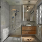 Rainfull 2-in-1 9-Spray Patterns Adjustable Wall Mount Shower Head with Filter 2.5 GPM and Handheld Shower Head in Black