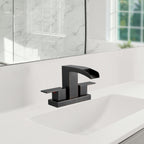 304 stainless steel 4 in. Centerset Double Handle Bathroom Faucet with Drain Kit Included in Oil Rubbed Bronze