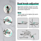 Rainfull 2-in-1 9-Spray Patterns Adjustable Wall Mount Shower Head with Filter 2.5 GPM and Handheld Shower Head in Nickel
