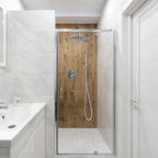 Rain Single Handle 1-Spray with Valve 1.8 GPM 12 " Shower Faucet Pressure Balance Dual Shower Heads in Brushed Nickel