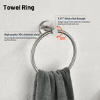 Modern 6-Pieces Bath Hardware Set with Towel Ring Toilet Paper Holder Towel Hook and Towel Bar in Brushed Nickel