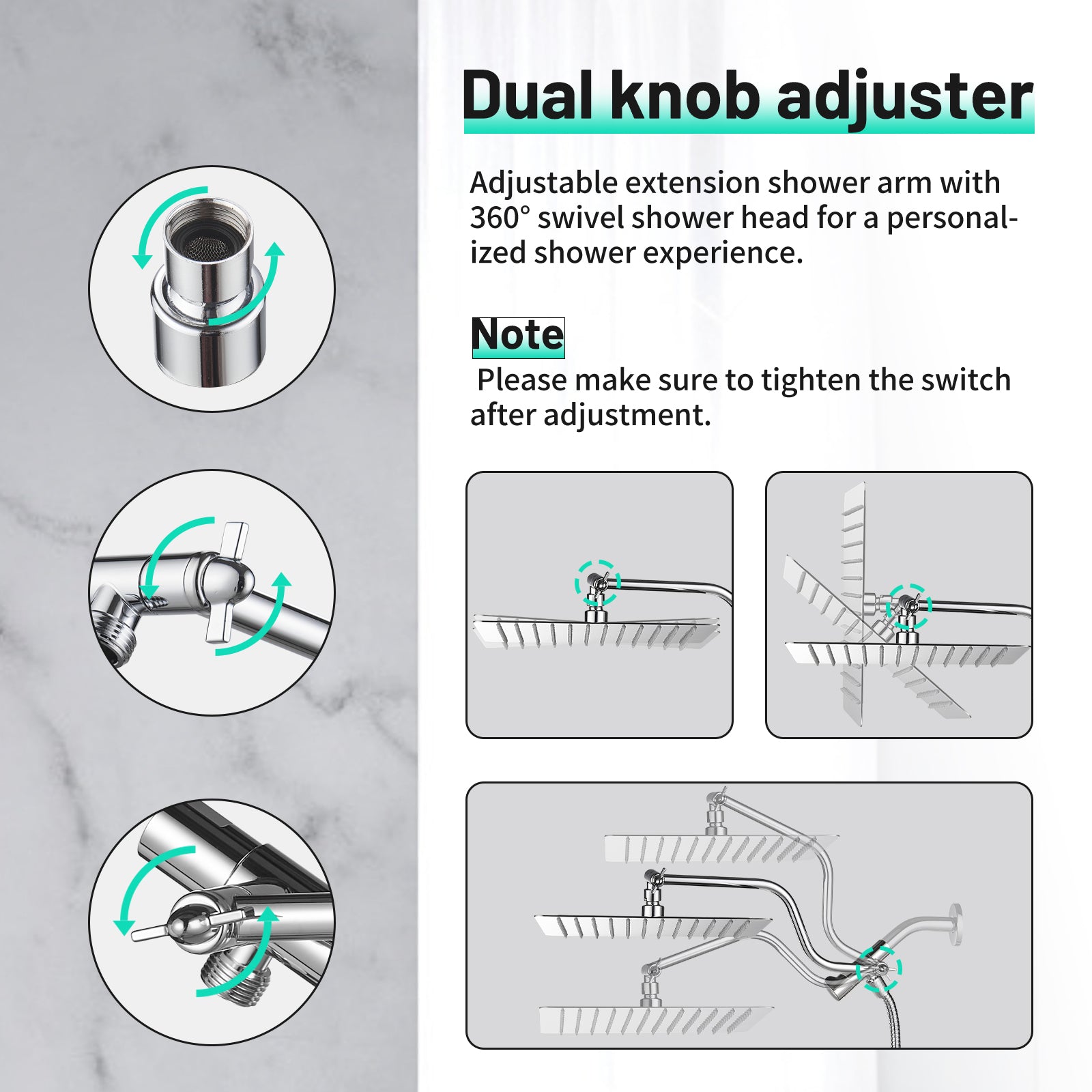 Rainfull 2-in-1 9-Spray Patterns Adjustable Fixed Shower Head with Filter 1.8 GPM and Handheld Shower Head in Chrome