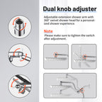 Rainfall Shower Head Combo 12-Spray 12 in. Wall Mount Dual Shower Heads and Handheld Shower Head with 1.8 GPM in Chrome