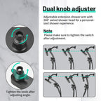 Magnetic 2-in-1 5-Spray  Adjustable Dual Shower Heads Wall Mount Fixed and Handheld Shower Head 2.5 GPM in Black