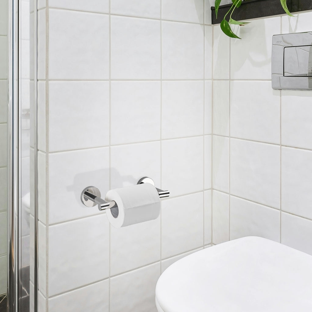 Deluxe Wall Mount Pivot Arm Toilet Paper Holder Bath Hardware Accessory in Chrome
