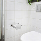 Deluxe Wall Mount Pivot Arm Toilet Paper Holder Bath Hardware Accessory in Chrome