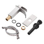 Arc Waterfall Single Handle Single Hole Bathroom Faucet with Drain Kit Includedin Brushed Nickel