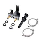 304 stainless steel 4 in. Centerset Double Handle Bathroom Faucet with Drain Kit Included in Matte Black