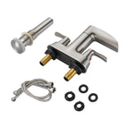 Rotatable 4 in. Centerset Double Bathroom Faucet with Drain kit Included Waterfall Lavatory in Brushed Nickel