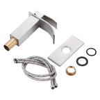 Arc Waterfall Single Handle Single Hole Bathroom Faucet in Brushed Nickel