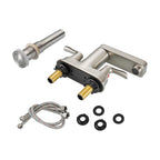 Rotatable 4 in. Centerset Double Handle Bathroom Faucet with Drain Kit Included in Brushed Nickel